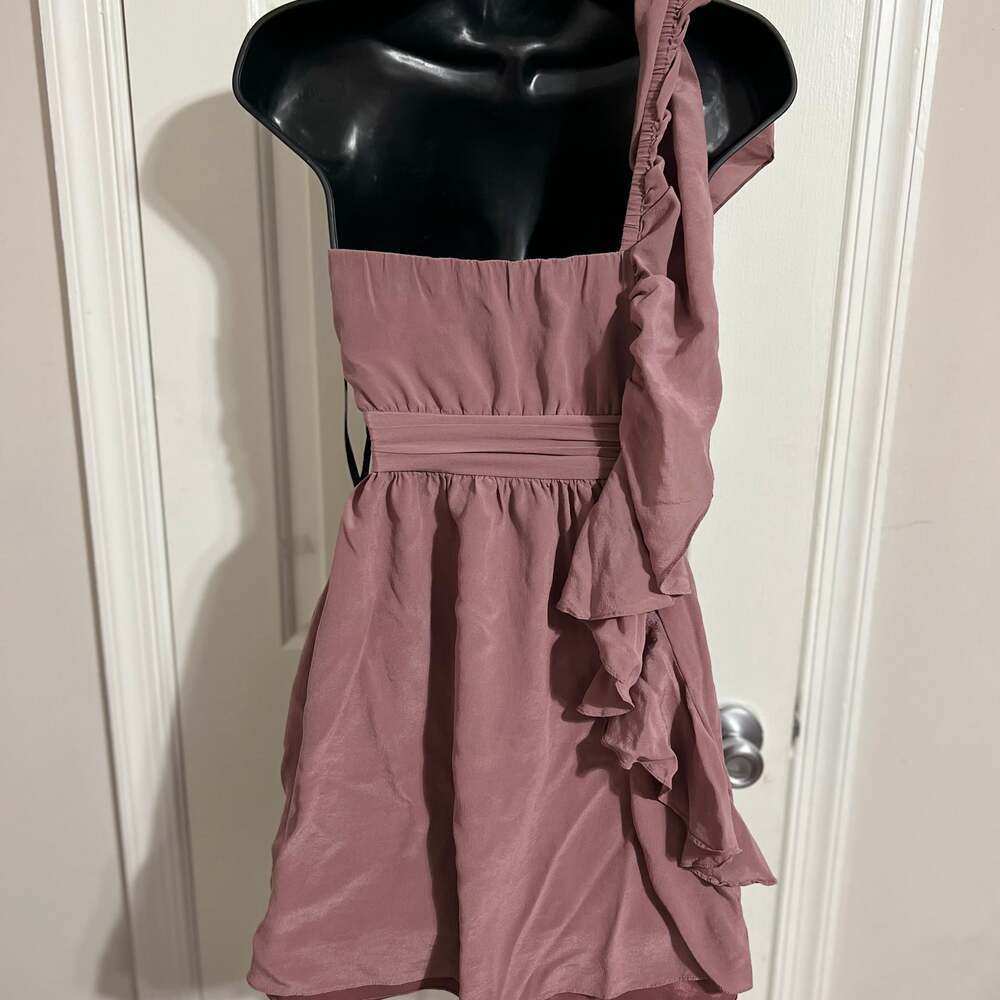 Bebe One Shoulder Ruffle Mini Dress - Picture 3 of 8